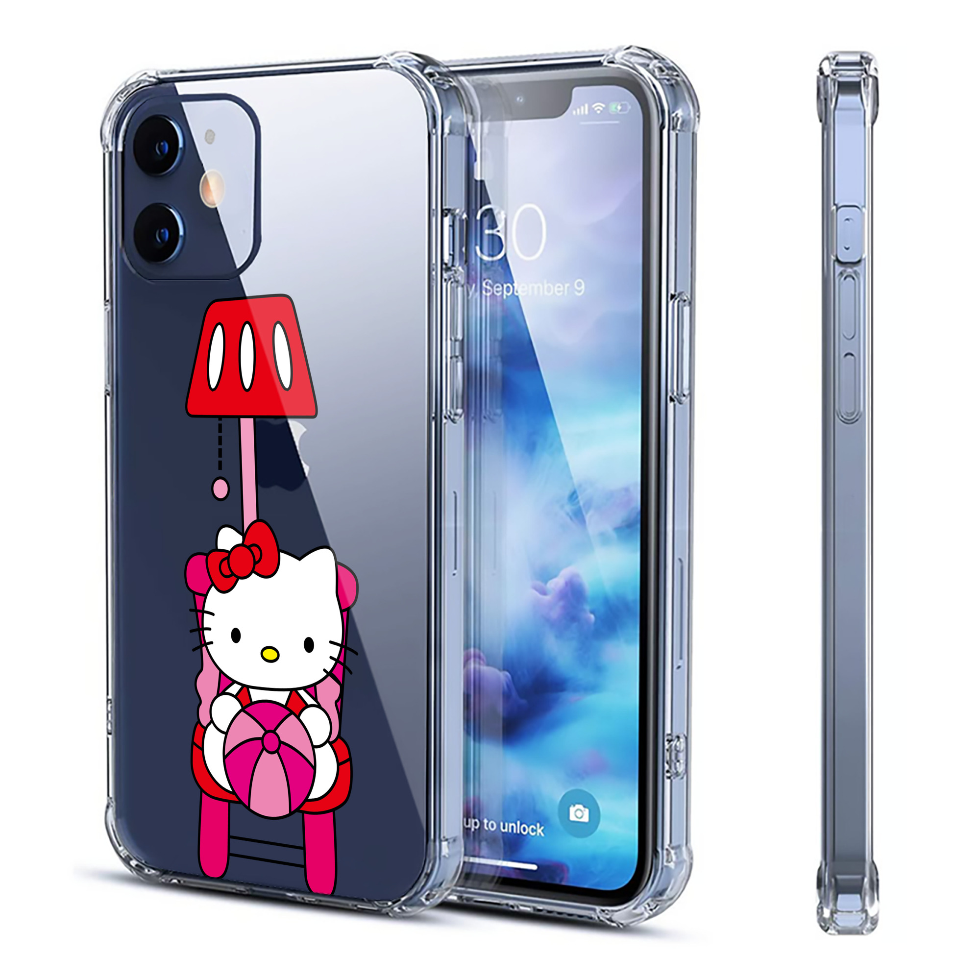 （画像用） Hello Kitty ハローキティ 【iPhone 12シリーズ対応】透明スマホケース（クリアソフトケース）